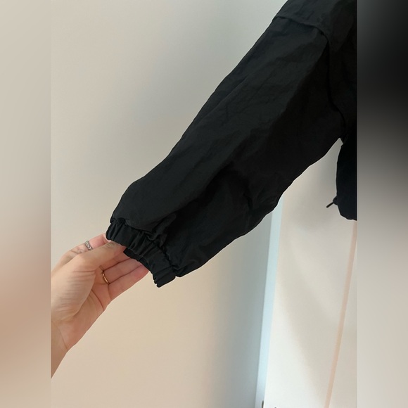 Zara Cropped Packable Black Rain Jacket Size Medium - Picture 15 of 16